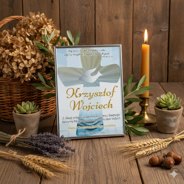 BŁĘKIT PRUSKI – Obrazek w srebrnej ramie 13x18 cm | SILVER BABY™