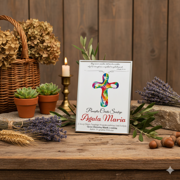 CROSS – Obrazek w srebrnej ramie 13x18 cm | SILVER BABY™