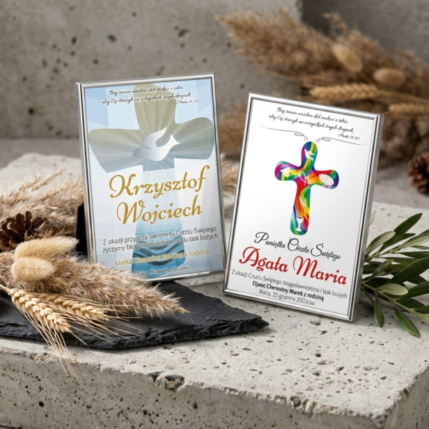 BŁĘKIT PRUSKI – Obrazek w srebrnej ramie 13x18 cm | SILVER BABY™