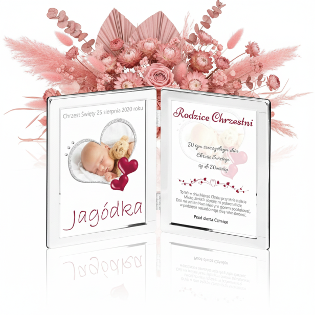 Dyptyk ze zdjęciem i dedykacją – Podziękowanie dla Rodziców Chrzestnych | AUREA PHOTO™
