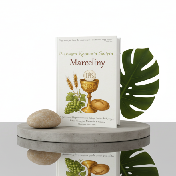 Projekt KIELICH - Biblia Tysiąclecia. Format oazowy - oprawa twarda z nadrukiem IHS Komunia