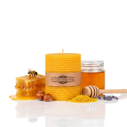 Świeca z wosku pszczelego – walec z węzy pszczelej | Linia BEE WAX