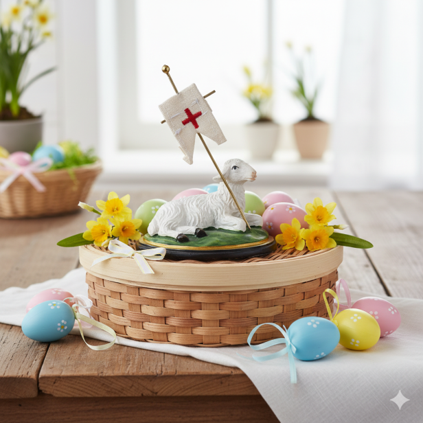 Baranek Boży z chorągwią – figurka wielkanocna 7,5 cm