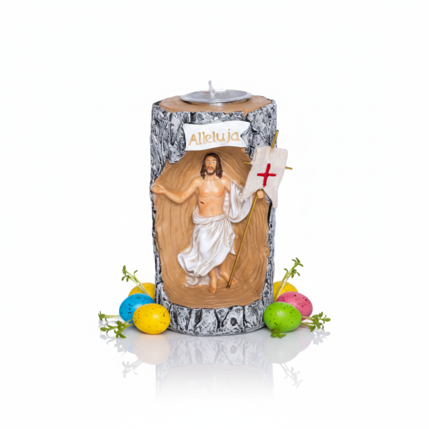 Świecznik wielkanocny – Jezus Zmartwychwstały 13 cm