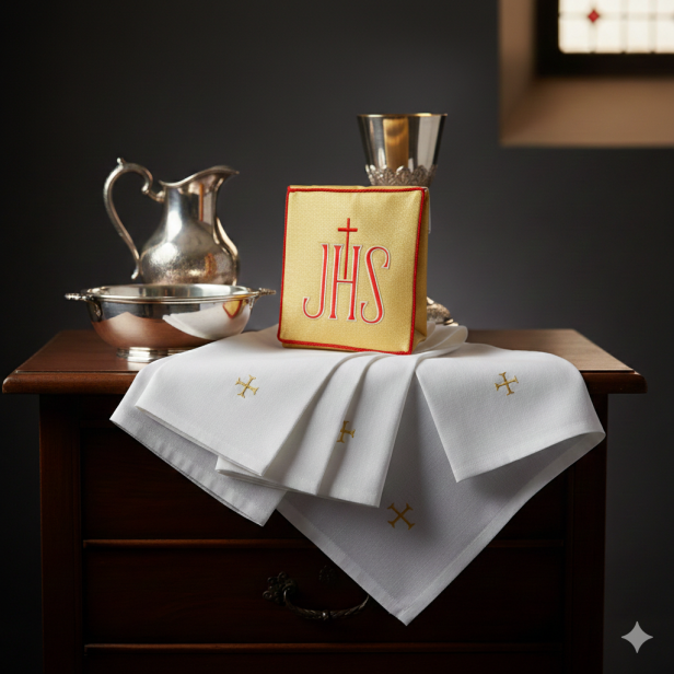 Bursa haftowana IHS – na korporał | Szaty liturgiczne