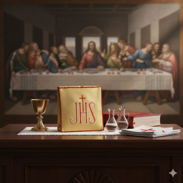 Bursa haftowana IHS – na korporał | Szaty liturgiczne