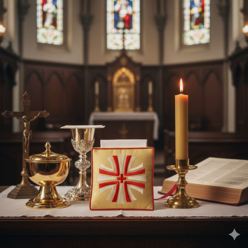 Bursa haftowana – krzyż promienisty | Szaty liturgiczne