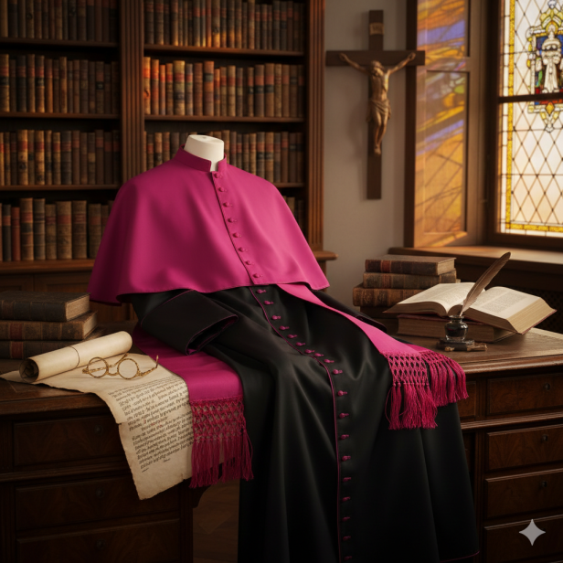 Pas kanonicki fioletowy z frędzlami | Szaty liturgiczne