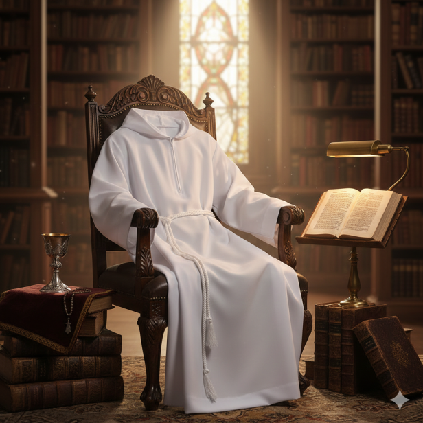 Alba lektorska z imitacją kaptura – zamek z przodu | Szaty liturgiczne