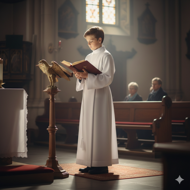 Alba lektorska klasyczna – zamek na ramieniu | Szaty liturgiczne