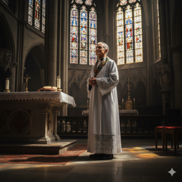 Alba kapłańska biała – bawełniana gipiura | Szaty liturgiczne