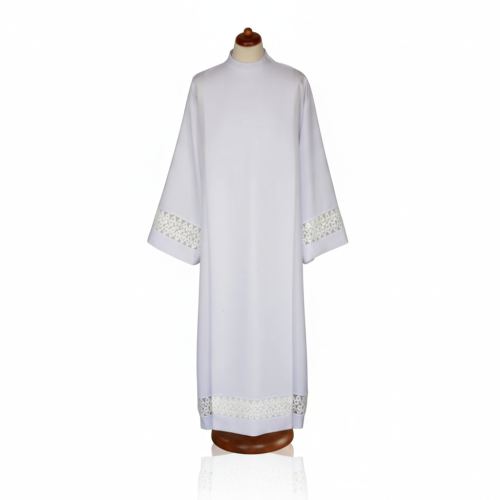 Alba kapłańska biała – bawełniana wstawka | Szaty liturgiczne