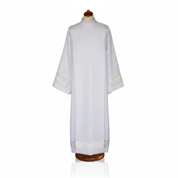 Alba kapłańska biała – bawełniana wstawka | Szaty liturgiczne