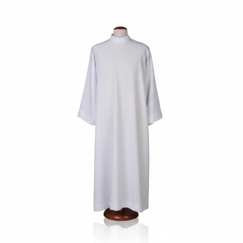 Alba kapłańska biała tropik – krój prosty | Szaty liturgiczne