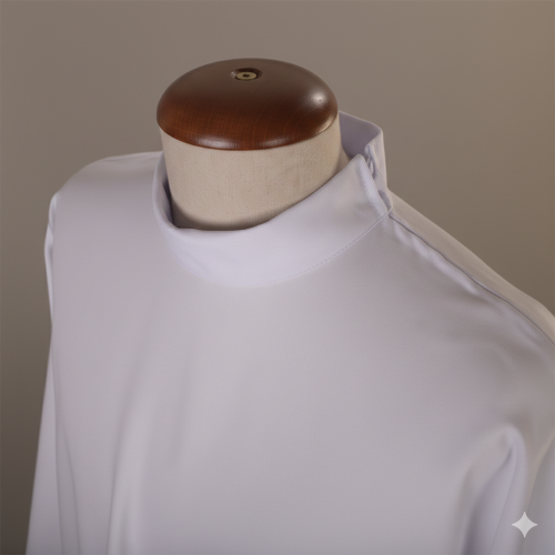 Alba kapłańska biała tropik – krój prosty | Szaty liturgiczne