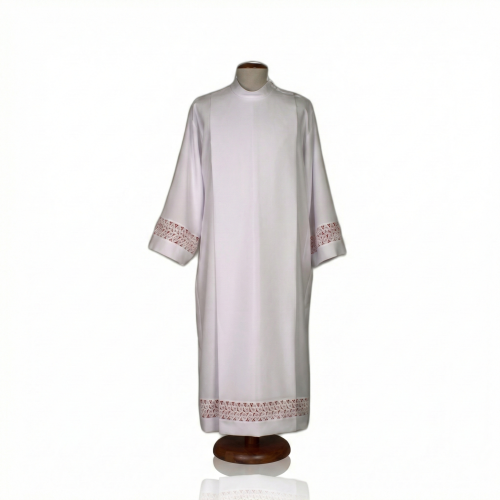 Alba kapłańska biała – podbitka kanonicka | Szaty liturgiczne