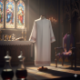 Alba kapłańska biała – podbitka kanonicka | Szaty liturgiczne