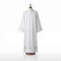 Alba kapłańska biała – złoty haft, krój rzymski | Szaty liturgiczne