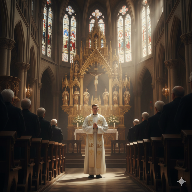 Alba kapłańska ecru tropik – krój prosty | Szaty liturgiczne