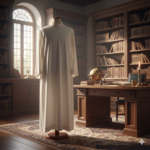 Alba kapłańska ecru tropik – krój prosty | Szaty liturgiczne