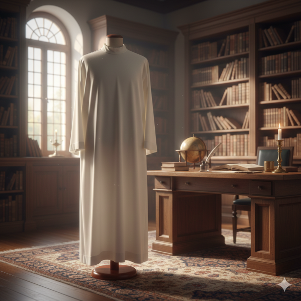 Alba kapłańska ecru tropik – krój prosty | Szaty liturgiczne