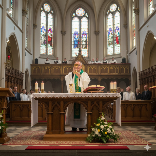 Alba kapłańska z tkaniny wiskozowej – krój rzymski | Szaty liturgiczne