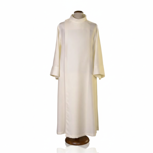 Alba kapłańska ecru z elany – krój francuski | Szaty liturgiczne