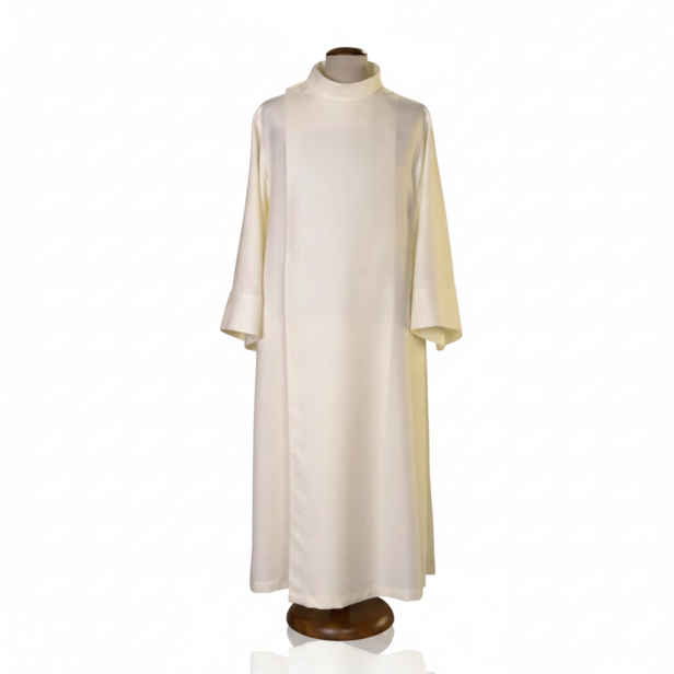 Alba kapłańska ecru z elany – krój francuski | Szaty liturgiczne