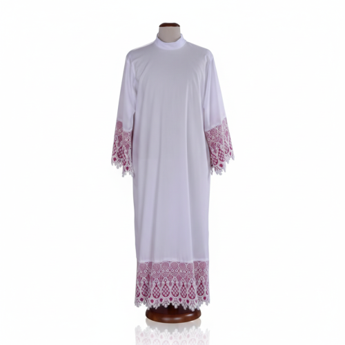 Alba kapłańska prosta – gipiura i podbitka kanonicka | Szaty liturgiczne