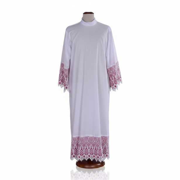 Alba kapłańska prosta – gipiura i podbitka kanonicka | Szaty liturgiczne