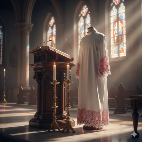 Alba kapłańska prosta – gipiura i podbitka kanonicka | Szaty liturgiczne