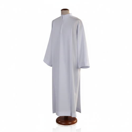 Alba kapłańska prosta biała – bez zdobień | Szaty liturgiczne