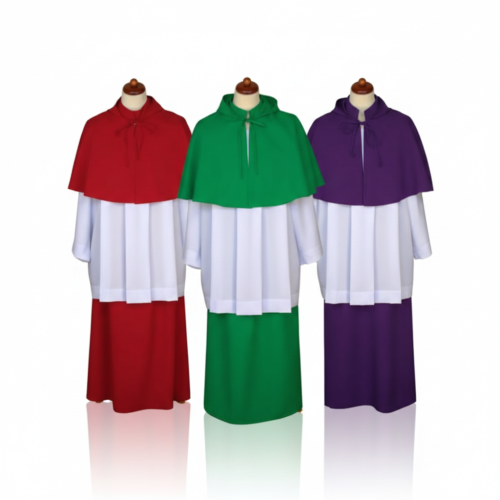 Strój ministrancki dwuczęściowy – pelerynka z kapturem