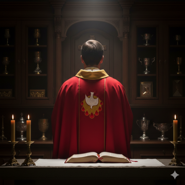 Ornat haftowany Duch Święty – symbolika Pięćdziesiątnicy | Szaty liturgiczne