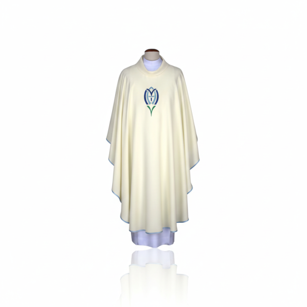 Ornat Maryjny minimalistyczny – haft symbolu serca | Szaty Liturgiczne