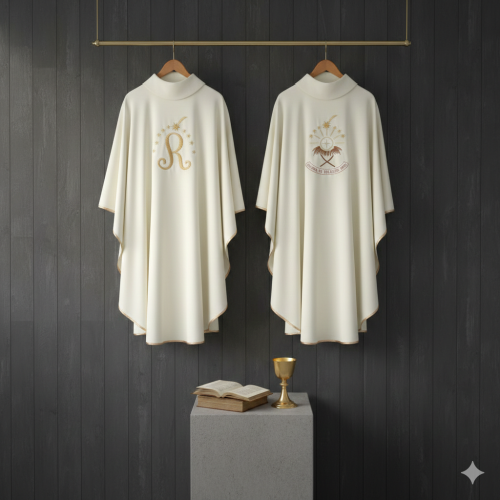 Ornat Bożonarodzeniowy ecru – symbol Chrystusa | Dwustronny