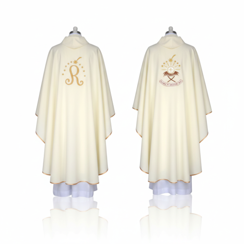 Ornat Bożonarodzeniowy ecru – symbol Chrystusa | Dwustronny
