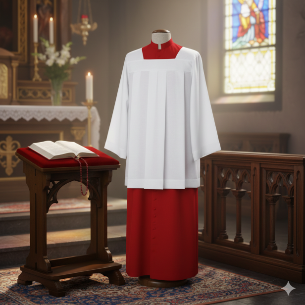 Sutanna ministrancka bez rękawów – ozdobne guziki