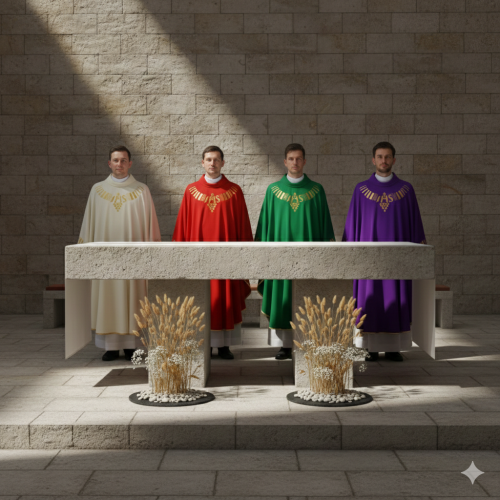 Ornat haftowany IHS – nowoczesny haft przy kołnierzu | 4 kolory