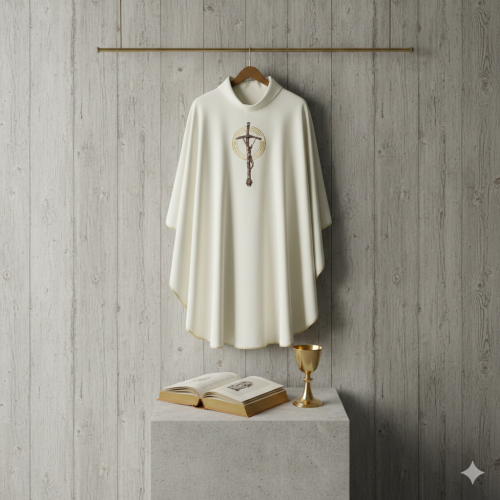 Ornat haftowany – Krzyż Papieski | Model uroczysty