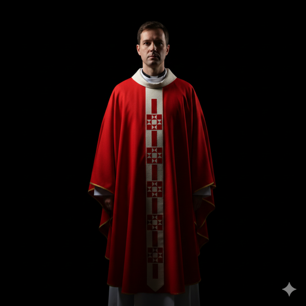 Ornat haftowany z wąskim pasem – model nowoczesny (4 kolory)