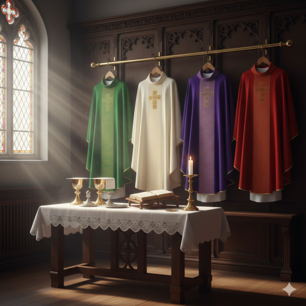 Ornat z haftowanym pasem i kamieniami – model uroczysty (4 kolory)