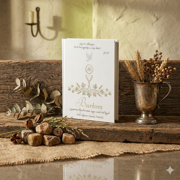 Biblia „Historia zbawienia w opowiadaniach” – Pamiątka I Komunii Świętej | Personalizowana | Edycja Kolekcjonerska