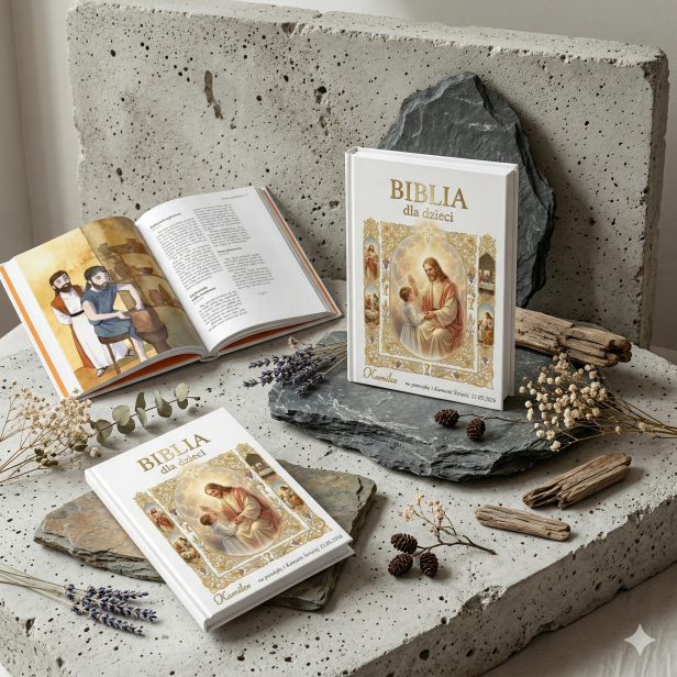 Biblia na każdy dzień roku – Wydanie komunijne | Edycja kolekcjonerska | 365 historii biblijnych