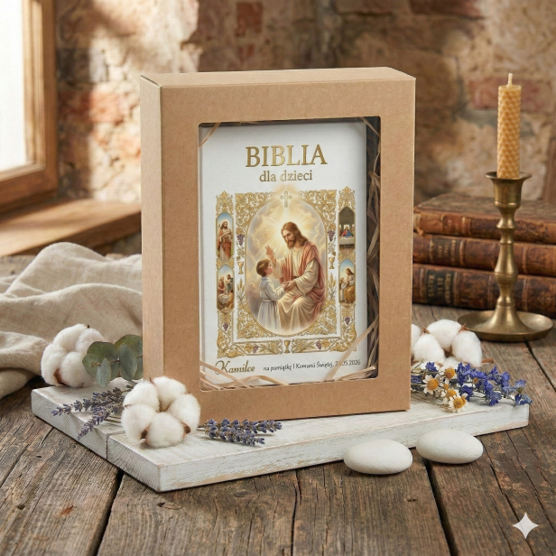 Biblia na każdy dzień roku – Wydanie komunijne | Edycja kolekcjonerska | 365 historii biblijnych