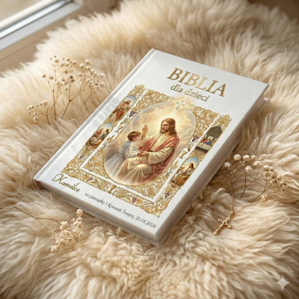 Biblia na każdy dzień roku – Wydanie komunijne | Edycja kolekcjonerska | 365 historii biblijnych