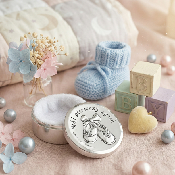 Pudełeczko na pierwszy ząbek z Misiem | Linia BABY SILVER™