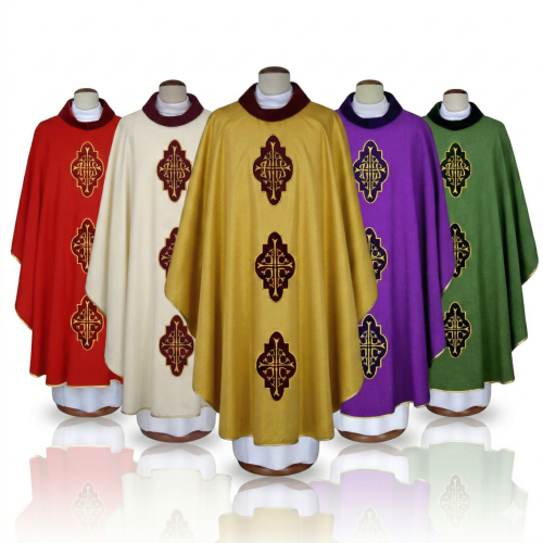 Ornat z haftem i aksamitnymi aplikacjami – model reprezentacyjny | 5 kolorów