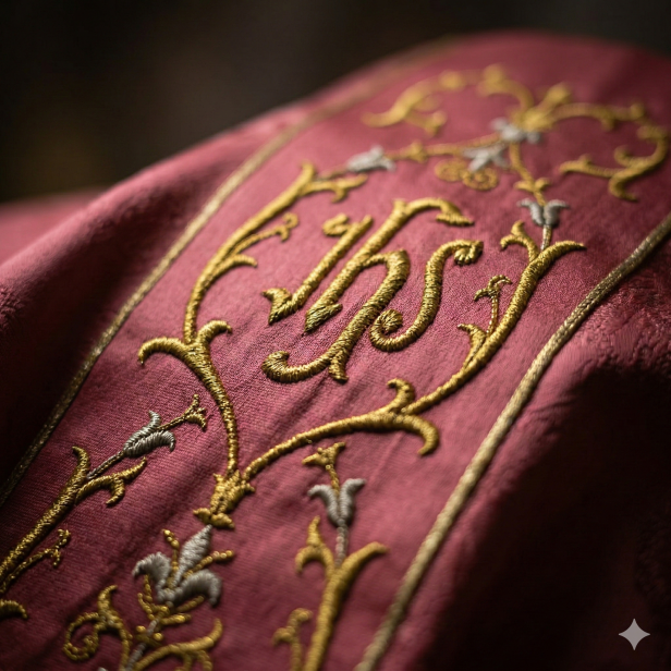 Ornat z bogatym haftem IHS – model klasyczny | 4 kolory