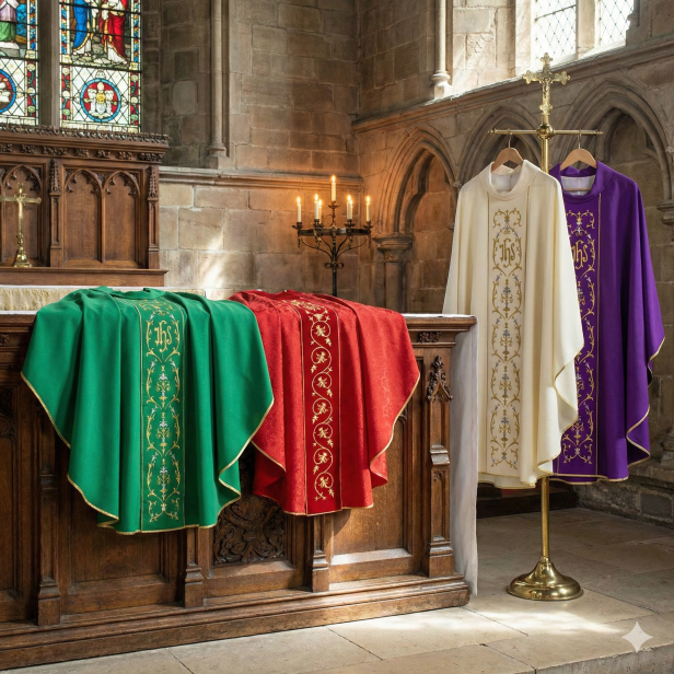 Ornat z bogatym haftem IHS – model klasyczny | 4 kolory